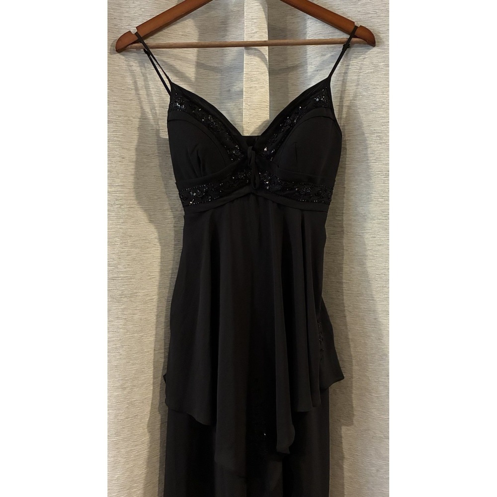 Vintage‎ Simon Chang Dress Beaded Sequins Asymmetrical Size 4 Y2K 90s - Picture 2 of 7